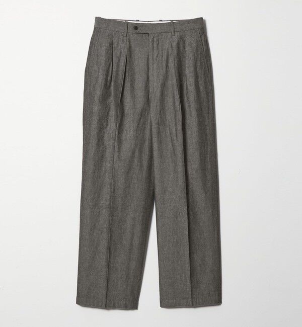 STEVEN ALAN「＜Steven Alan＞ デニムシャンブレー イン ツープリーツ ドレス トラウザーズ」|スラックス|DK.GRAY