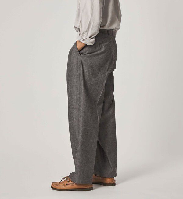 STEVEN ALAN「＜Steven Alan＞ デニムシャンブレー イン ツープリーツ ドレス トラウザーズ」|スラックス|