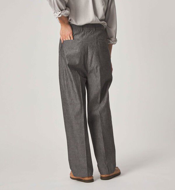STEVEN ALAN「＜Steven Alan＞ デニムシャンブレー イン ツープリーツ ドレス トラウザーズ」|スラックス|