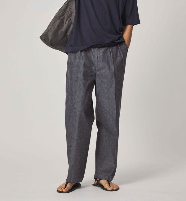 STEVEN ALAN「＜Steven Alan＞ デニムシャンブレー イン ツープリーツ ドレス トラウザーズ」|スラックス|