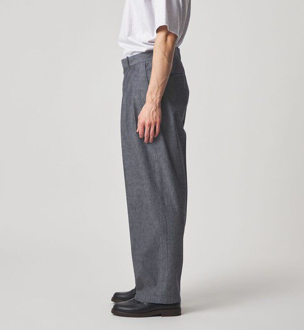 STEVEN ALAN「＜Steven Alan＞ デニムシャンブレー イン ツープリーツ ドレス トラウザーズ」|スラックス|
