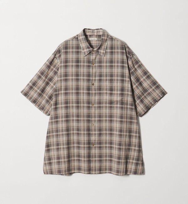 STEVEN ALAN「＜Steven Alan＞ マドラスチェック レギュラーカラー ショートスリーブ シャツ BOX」|シャツ・ブラウス|BEIGE