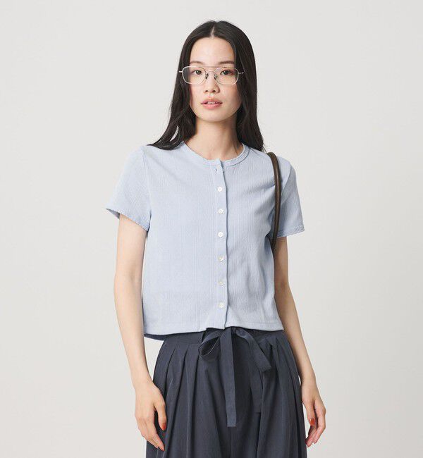 BEAUTY&YOUTH UNITED ARROWS「コットン パターンメッシュ ショートスリーブ カーディガン ウォッシャブル」|カーディガン|