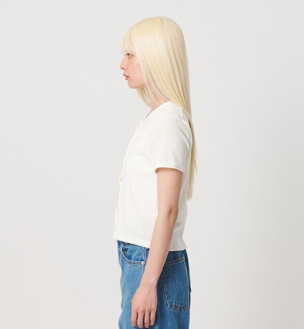 BEAUTY&YOUTH UNITED ARROWS「コットン パターンメッシュ ショートスリーブ カーディガン ウォッシャブル」|カーディガン|