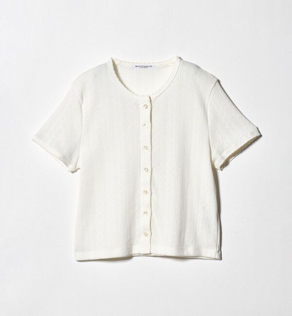BEAUTY&YOUTH UNITED ARROWS「コットン パターンメッシュ ショートスリーブ カーディガン ウォッシャブル」|カーディガン|