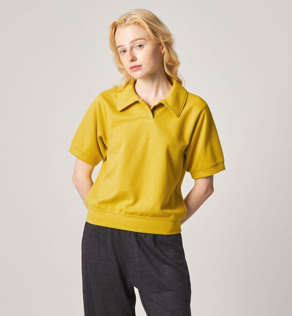 STEVEN ALAN「＜Steven Alan＞ブークレ ダンボール ワンボタン ハーフスリーブ プルオーバー ライト」|Tシャツ・カットソー|