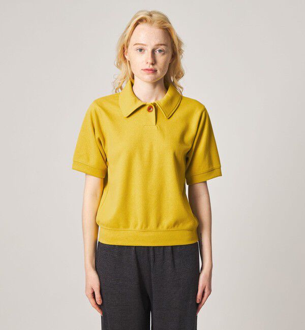STEVEN ALAN「＜Steven Alan＞ブークレ ダンボール ワンボタン ハーフスリーブ プルオーバー ライト」|Tシャツ・カットソー|