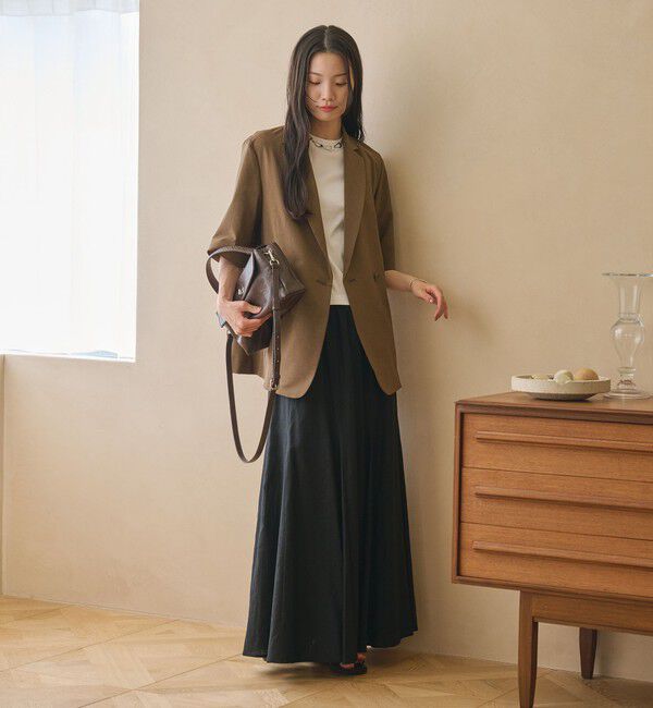BEAUTY&YOUTH UNITED ARROWS「【WEB限定】麻ブレンド フレアロングスカート ウォッシャブル」|フレア|