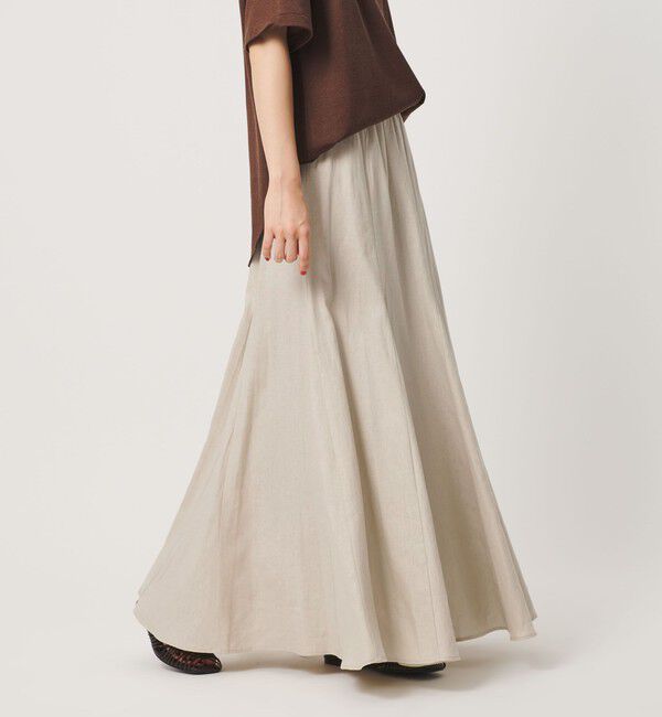 BEAUTY&YOUTH UNITED ARROWS「【WEB限定】麻ブレンド フレアロングスカート ウォッシャブル」|フレア|
