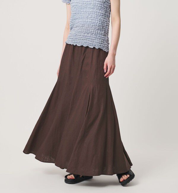 BEAUTY&YOUTH UNITED ARROWS「【WEB限定】麻ブレンド フレアロングスカート ウォッシャブル」|フレア|