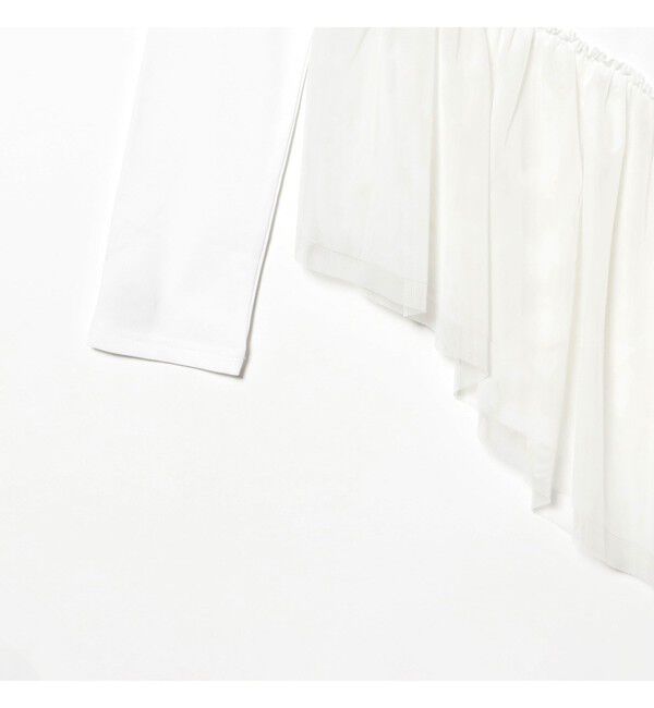 Ray BEAMS 「チュール キリカエ アシンメトリー ヘム Tシャツ」|Tシャツ・カットソー|