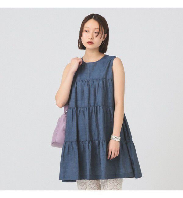 Ray BEAMS 「Gymphlex / ティアード ノースリーブ チュニック」|シャツ・ブラウス|261_INDIGO