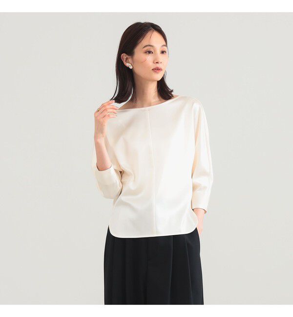 Demi-Luxe BEAMS 「トリアセ ポリエステル フラットサテン ブラウス」|シャツ・ブラウス|