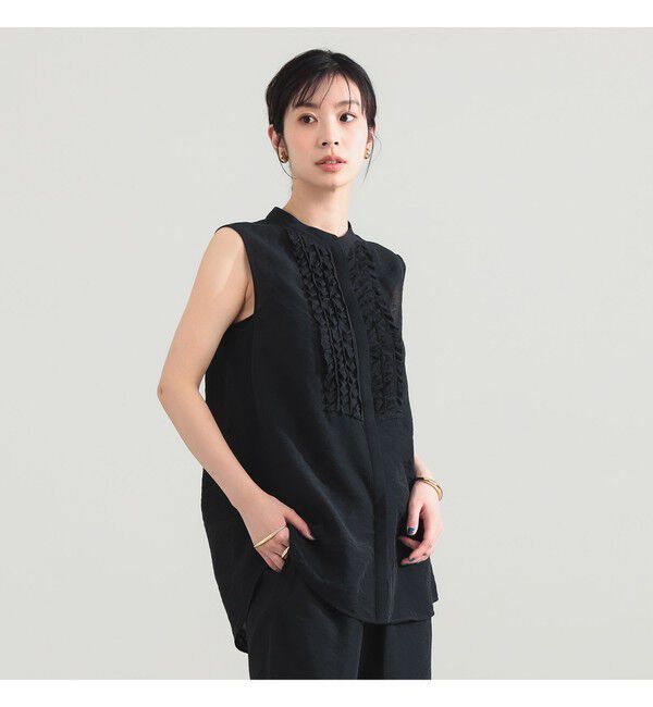 Demi-Luxe BEAMS 「レーヨンリネン フリルヨーク ブラウス」|シャツ・ブラウス|