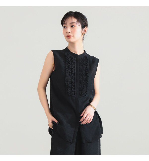 Demi-Luxe BEAMS 「レーヨンリネン フリルヨーク ブラウス」|シャツ・ブラウス|