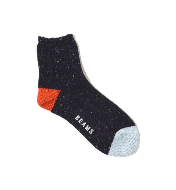 BEAMS「BEAMS｜ネップ クォーター ソックス」|ソックス|NAVY