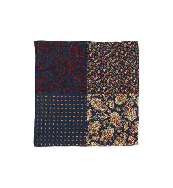 BEAMS PLUS「Pocket Chief Silk 4Face」|バンダナ・スカーフ|NAVY