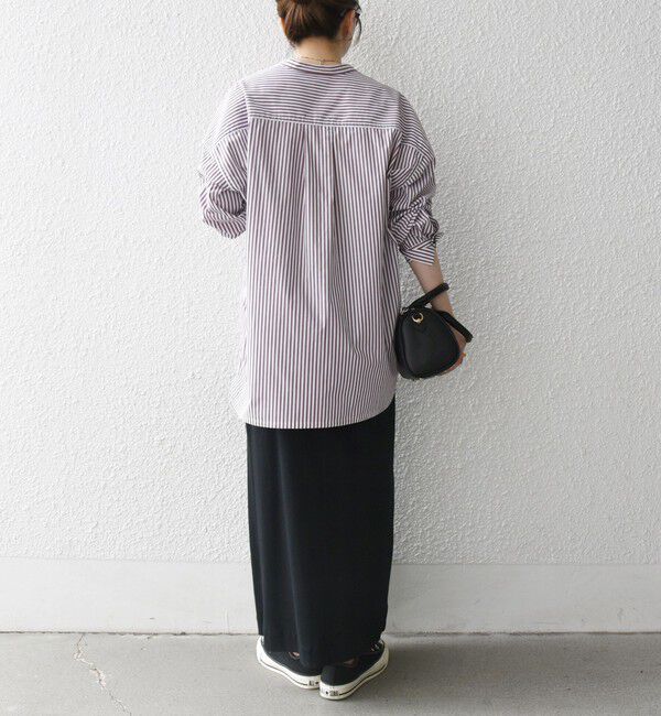 SHIPS any「《一部追加予約》SHIPS any:〈洗濯機可能〉REPREVE バンド カラー シャツ」|シャツ・ブラウス|