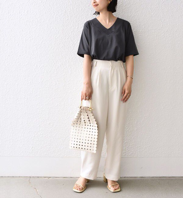 SHIPS for women「【WEB限定】〈ネックが選べる2サイズ展開〉オーガニックコットン バリエーションネック TEE」|Tシャツ・カットソー|