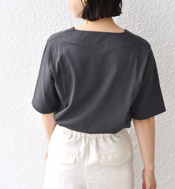SHIPS for women「【WEB限定】〈ネックが選べる2サイズ展開〉オーガニックコットン バリエーションネック TEE」|Tシャツ・カットソー|