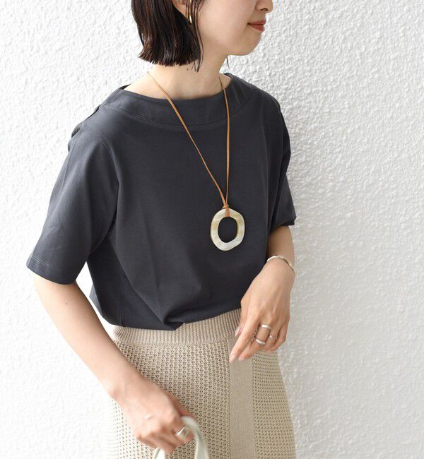 SHIPS for women「【WEB限定】〈ネックが選べる2サイズ展開〉オーガニックコットン バリエーションネック TEE」|Tシャツ・カットソー|