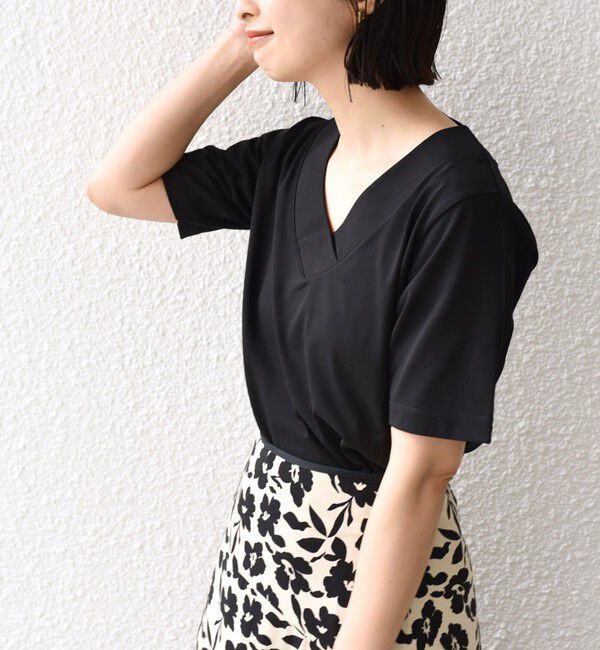 SHIPS for women「【WEB限定】〈ネックが選べる2サイズ展開〉オーガニックコットン バリエーションネック TEE」|Tシャツ・カットソー|