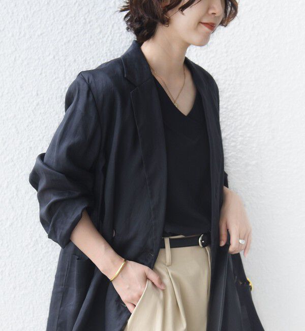 SHIPS for women「【WEB限定】〈ネックが選べる2サイズ展開〉オーガニックコットン バリエーションネック TEE」|Tシャツ・カットソー|