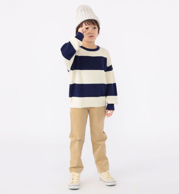 SHIPS KIDS「SHIPS KIDS:100～130cm /〈手洗い可能〉畔 ボーダー ニット」|ニット・セーター|