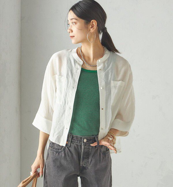 SHIPS for women「【実力派ベーシック】〈手洗い可能〉シルク混 シアー 羽織 シャツ」|シャツ・ブラウス|