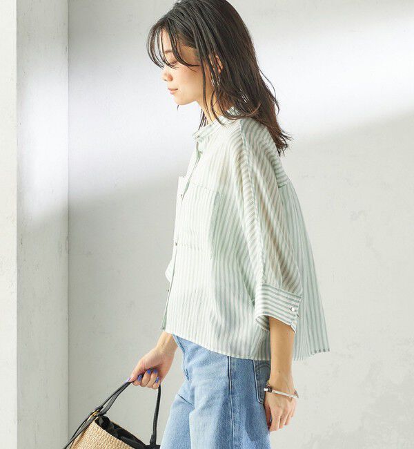 SHIPS for women「【実力派ベーシック】〈手洗い可能〉シルク混 シアー 羽織 シャツ」|シャツ・ブラウス|