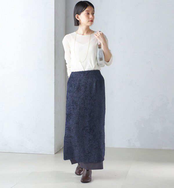 SHIPS for women「〈手洗い可能〉ジャカード ヘム フレア レイヤード スカート」|スカート|