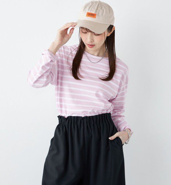 SHIPS Colors 「SHIPS Colors:コットン レイヤード TEE 3（ロンT）◇」|Tシャツ・カットソー|ライトピンク