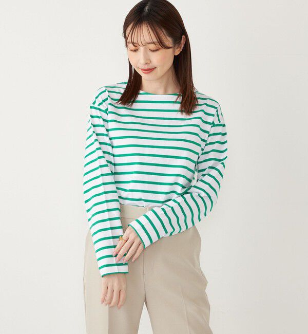 SHIPS Colors 「SHIPS Colors:コットン レイヤード TEE 3（ロンT）◇」|Tシャツ・カットソー|グリーン