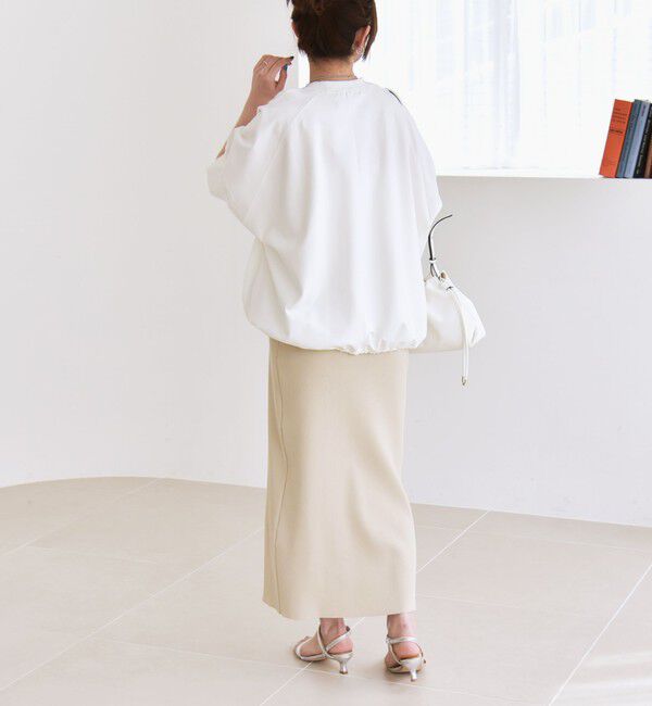 quaranciel「《一部追加予約》quaranciel:〈洗濯機可能〉ライト ポンチ ハーフスリーブ ドロスト ルーズ TEE」|Tシャツ・カットソー|