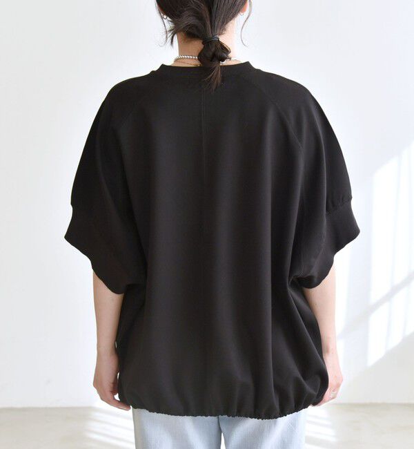 quaranciel「《一部追加予約》quaranciel:〈洗濯機可能〉ライト ポンチ ハーフスリーブ ドロスト ルーズ TEE」|Tシャツ・カットソー|