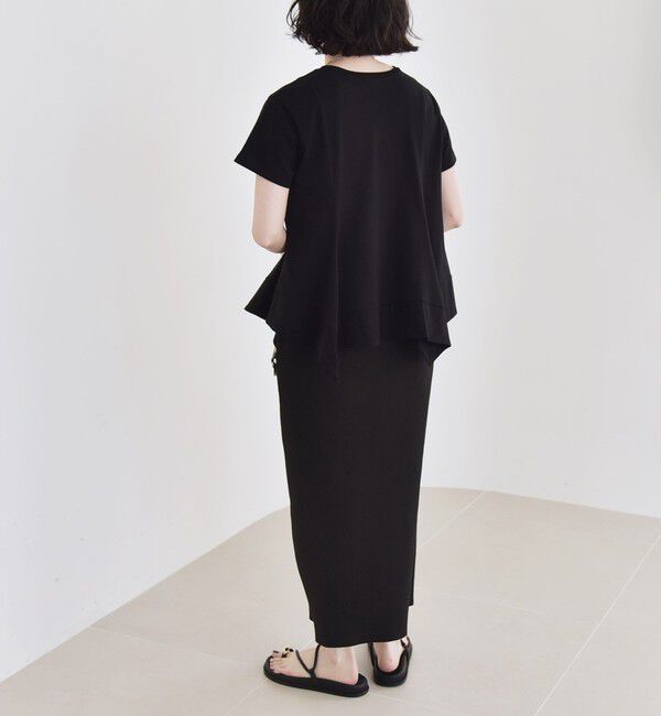 quaranciel「quaranciel:〈手洗い可能〉ハンカチーフヘム フレア クルーネック TEE」|Tシャツ・カットソー|