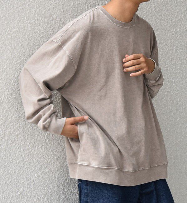 SHIPS any「ONEITA: ケミカルウォッシュ サイド ポケット リラックス Tシャツ(ロンT)」|Tシャツ・カットソー|