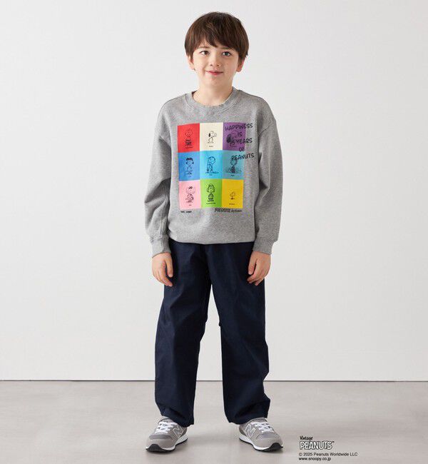 SHIPS any「SHIPS any: SNOOPY コラボ 75th ブロック グラフィック プリント スウェット <KIDS>」|スウェット・ジャージ|