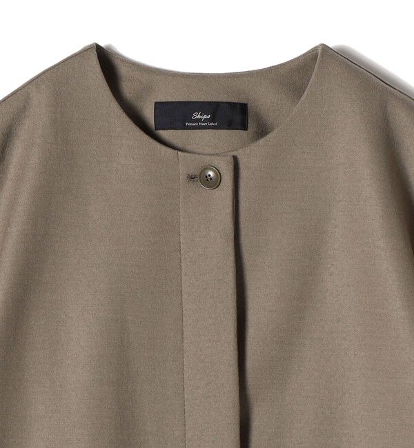 SHIPS for women「SHIPS Primary Navy Label:ウール ジャージー ノーカラー ジャケット」|ノーカラージャケット|