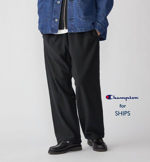 SHIPS「【SHIPS別注】Champion: リバースウィーブ ワイド スウェット パンツ」|その他|ブラック
