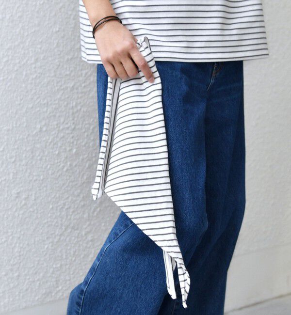 SHIPS any「SHIPS any:〈洗濯機可能〉マリンテイスト ボーダー リラックス Tシャツ(スカーフ付き)◇」|Tシャツ・カットソー|