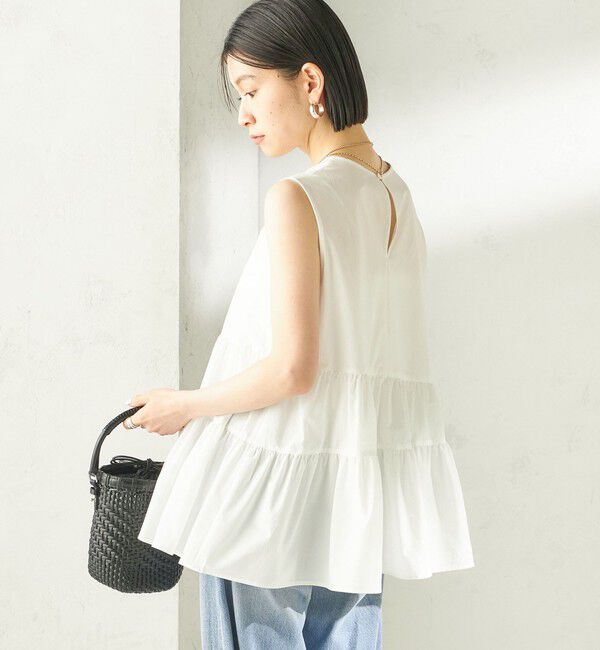 SHIPS for women「〈接触冷感 / 撥水加工〉TEXBRID(R) タフタ ノースリーブ ブラウス」|シャツ・ブラウス|