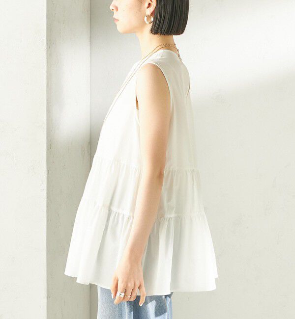 SHIPS for women「〈接触冷感 / 撥水加工〉TEXBRID(R) タフタ ノースリーブ ブラウス」|シャツ・ブラウス|