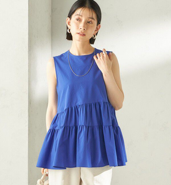 SHIPS for women「〈接触冷感 / 撥水加工〉TEXBRID(R) タフタ ノースリーブ ブラウス」|シャツ・ブラウス|
