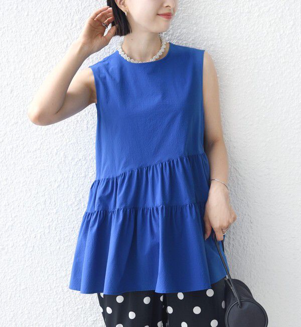 SHIPS for women「〈接触冷感 / 撥水加工〉TEXBRID(R) タフタ ノースリーブ ブラウス」|シャツ・ブラウス|