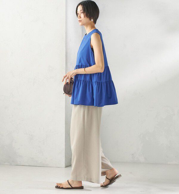 SHIPS for women「〈接触冷感 / 撥水加工〉TEXBRID(R) タフタ ノースリーブ ブラウス」|シャツ・ブラウス|
