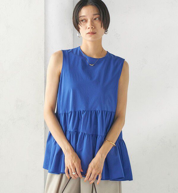 SHIPS for women「〈接触冷感 / 撥水加工〉TEXBRID(R) タフタ ノースリーブ ブラウス」|シャツ・ブラウス|