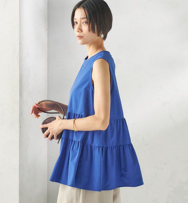 SHIPS for women「〈接触冷感 / 撥水加工〉TEXBRID(R) タフタ ノースリーブ ブラウス」|シャツ・ブラウス|