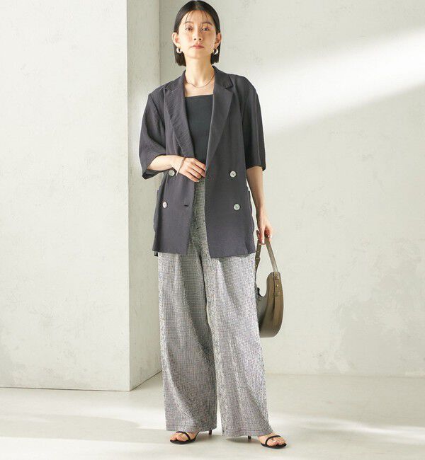 SHIPS for women「〈手洗い可能〉ACAR バンピー チェック タック パンツ」|その他|