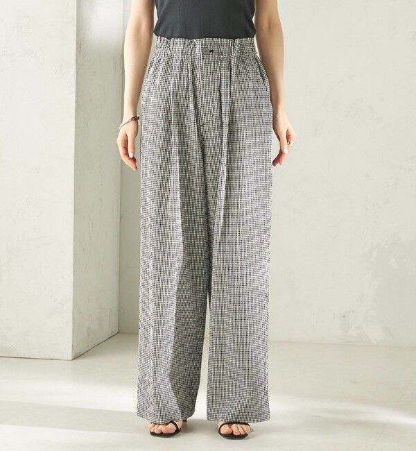 SHIPS for women「〈手洗い可能〉ACAR バンピー チェック タック パンツ」|その他|